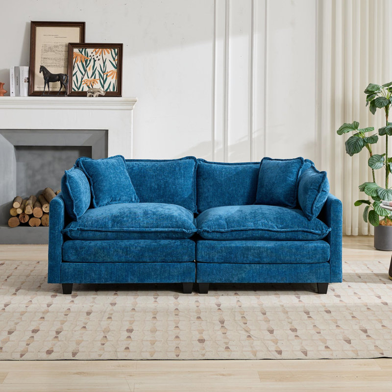 Causeuse Cloud (le repose-pieds n'est pas inclus), Bleu
