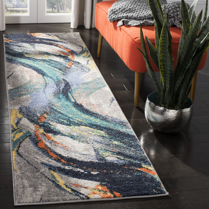 Orean Performance Abstract Rug, Runner 2'3" x 8'