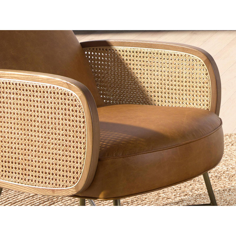 Brown leather armchair