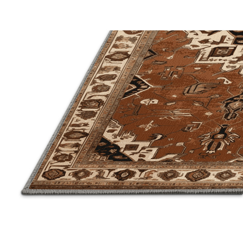 Tapis brun lavable à la machine, Rectangle 8 pi x 12 pi