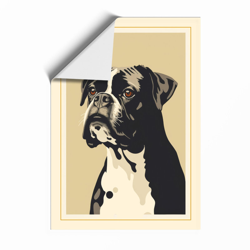 Boxer Portrait Modern - Framed Print, A2 - 59.4 x 42.0 cm, Unframed