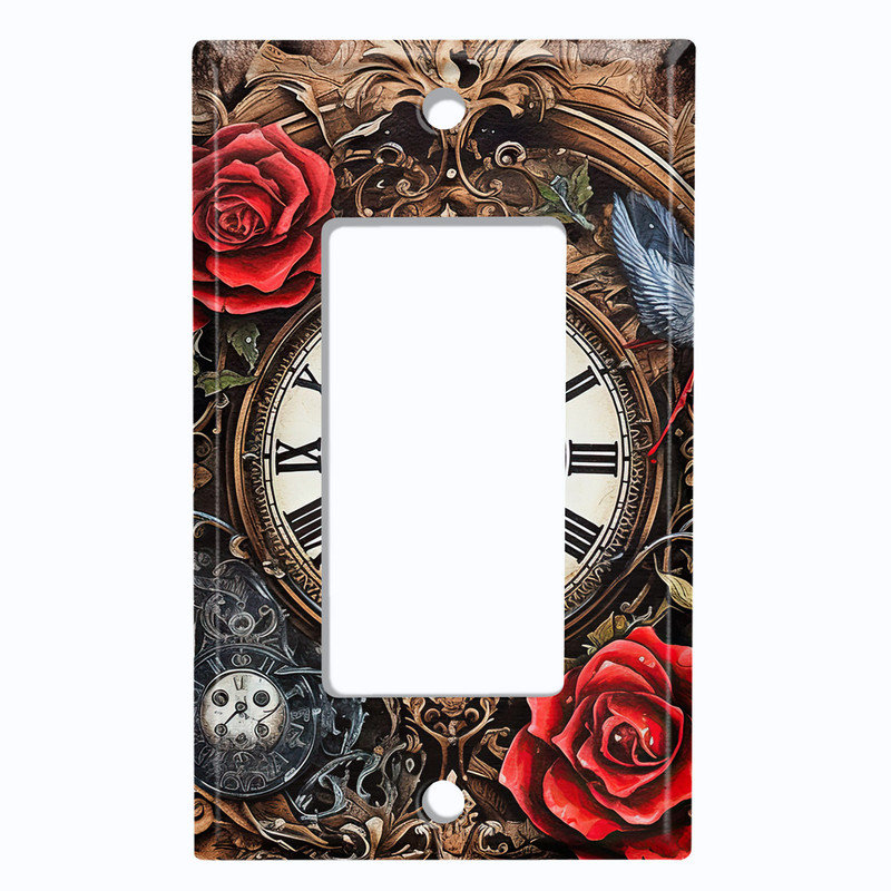 Couvercle de plaque d'interrupteur en métal; Horloge à bascule GFI 1 taille US - horloge traditionnelle
