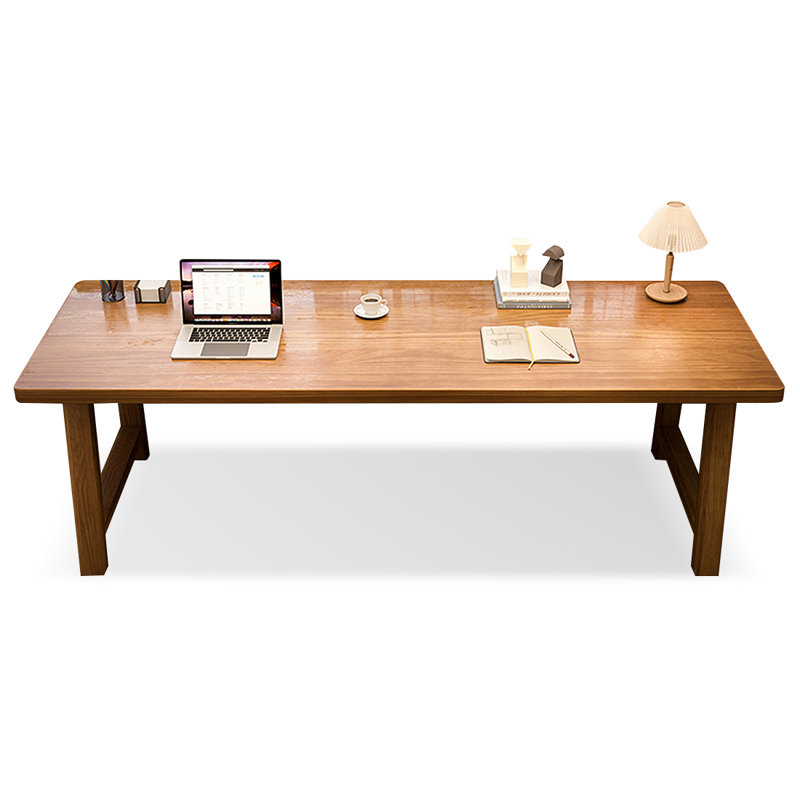 Walnut Rectangular Solid Wood Writing desk, 29.53"H*86.61"W*27.56"D