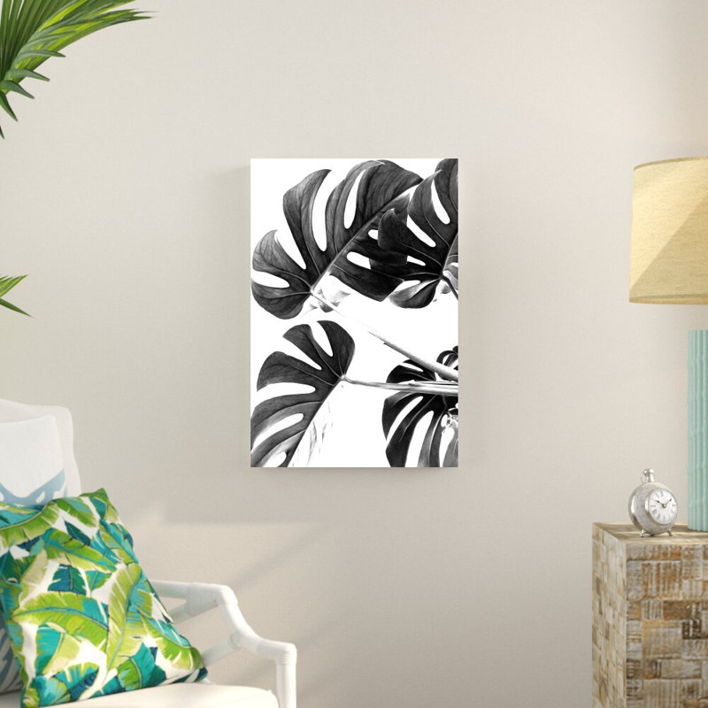 " Black And White Monstera ", 30" H x 20" W