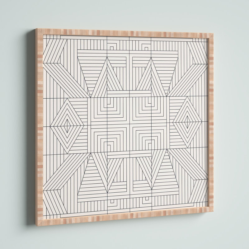 «Line Mandala», reproduction d'art graphique sur papier encadré, H 20" x l 20" x P 1"
