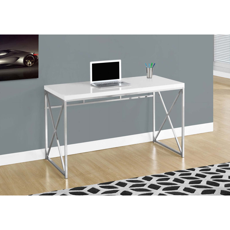 Jaylein Desk, White/Chrome