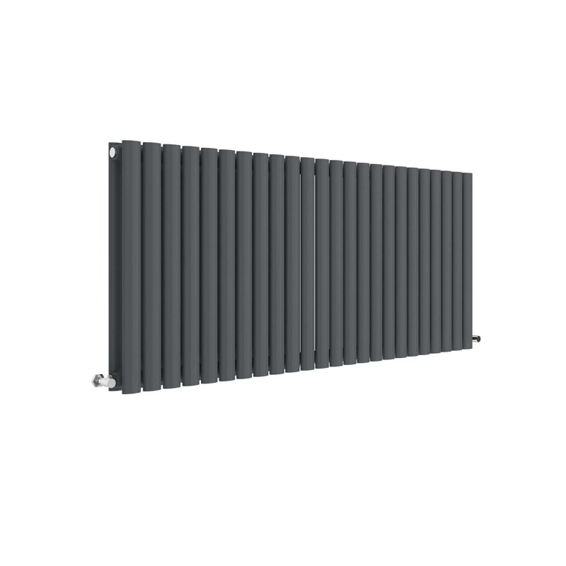 Revive Horizontal Designer Radiator, Grey, 60cm H x 139.8cm W x 7.8cm D