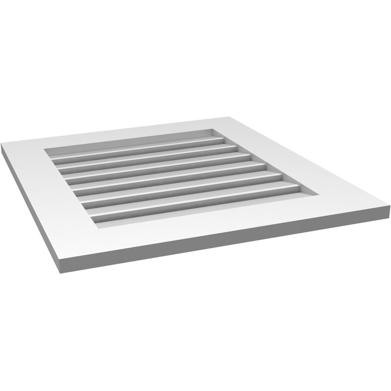 Évent à pignon fonctionnel en uréthane rectangulaire à fixation en surface, brun clair apprêté, H 26 po x l 24 po x P 1 po