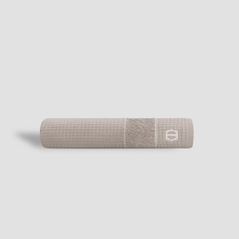 Sauners Waffle Bath Towel, Beige