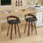 2 Pieces Bar Stools, Swivel Bar Stools With Low Back