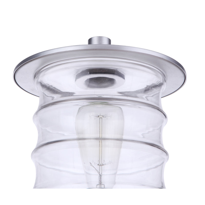 Ammadas Transparent Lantern Head, Satin Aluminum