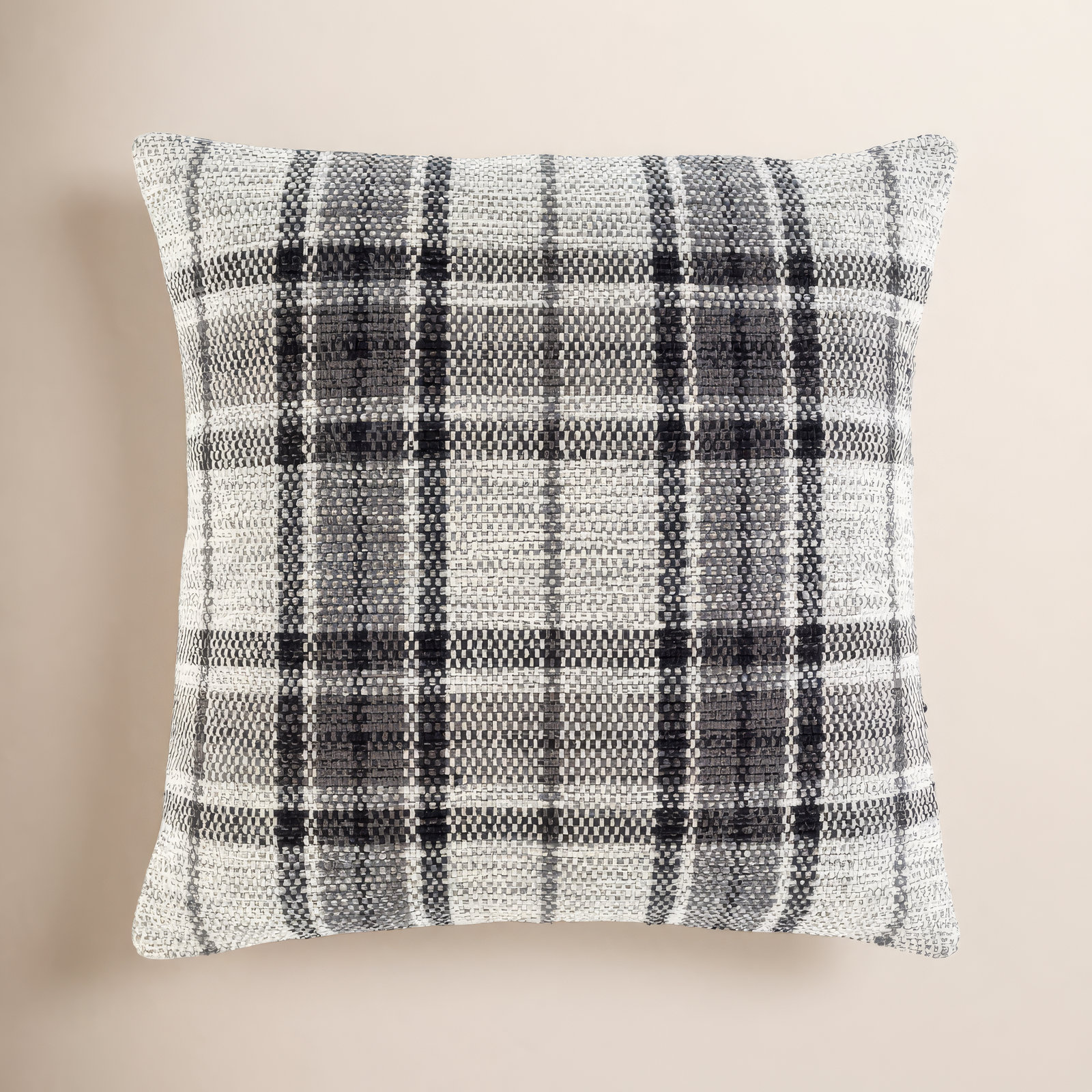 Carillon Plaid Cotton Pillow Cover, 20" x 20"
