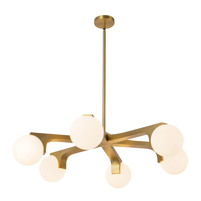Briar 37-in Black Chandelier, Brushed Gold