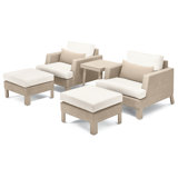 Shiey Sling 5 Piece Club Patio Chair Set - Beige Fennel