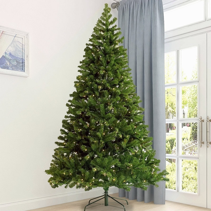 Arbre de Noël articulé artificiel pré-éclairé 6 pi avec support pliable