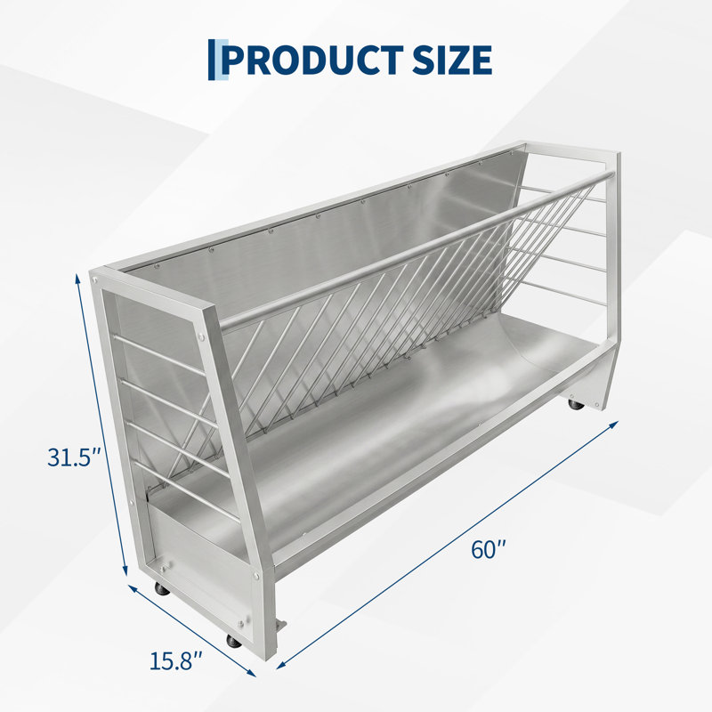 60 Gallon Goat Hay Feeder, 5 ft