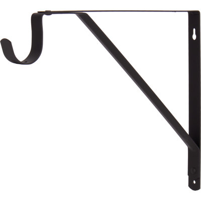 10-7/8" Flat-Back Shelf Bracket with 2-1/2" Drop - Matte Black