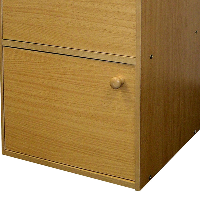 Bibliothèque de 24 po de hauteur avec 2 portes avec portes - le bois naturel ajoute de l'espace de rangement pour le bureau, le salon, l'option de la pièce