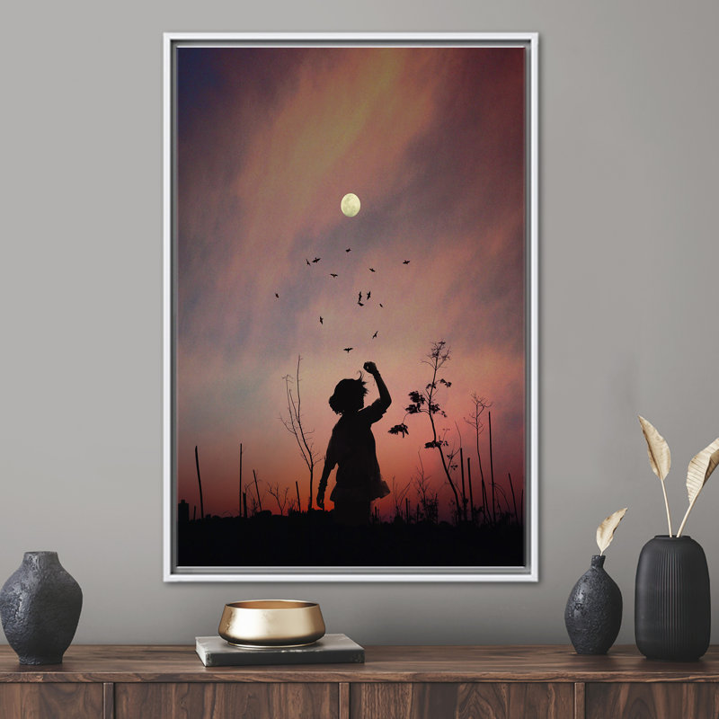 Print on Canvas, 100 cm H x 70 cm W, White, Framed Print without Mat
