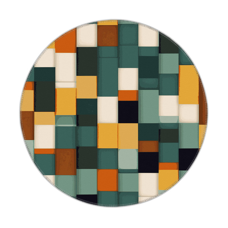 Earth Bound Textures Indoor And Outdoor Area Rug, Round 5'
