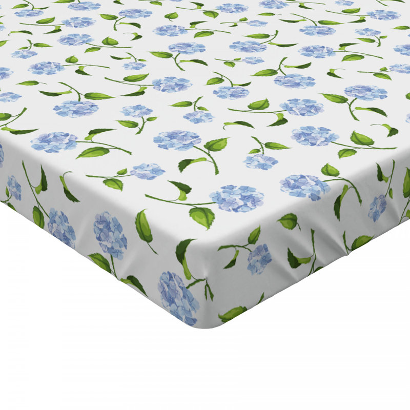 Microfiber Floral Fitted Sheet, Twin XL Fitted Sheet, Green Floral