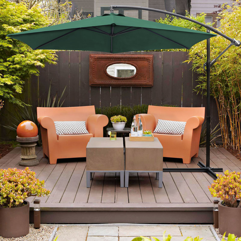 Parasol en porte-à-faux 10 pi Arabella, Vert