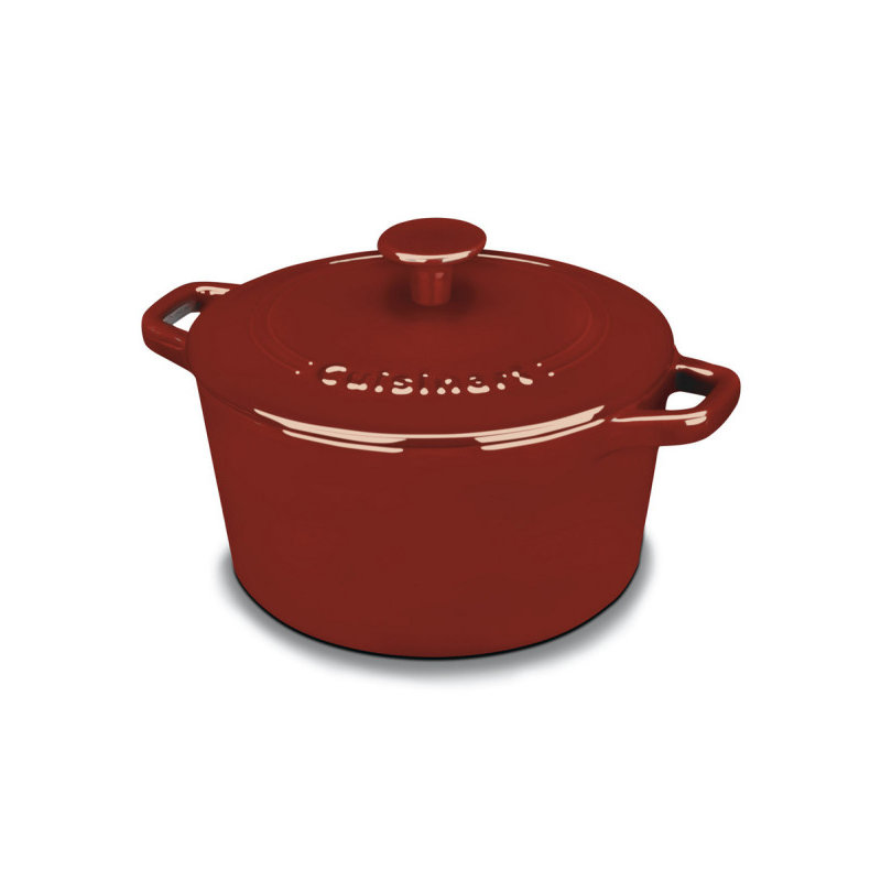 Cuisinart Chef’s Classic Enamel on Steel Round Dutch Oven with Lid, Cardinal Red, 5 Qt.