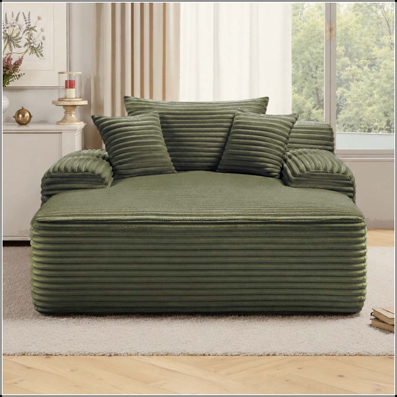 Méridienne convertible avec tissu moelleux et aucun assemblage requis, Vert