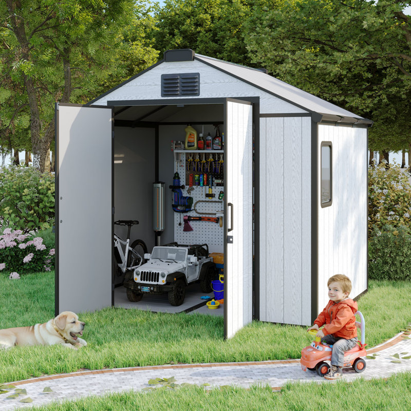  8 Ft. W X 6 Ft. D Resin Steep Slope Storage Shed
