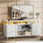 59" Modern TV Stand for TVs up to 65",TV Console with LED Lights, Power Strip, USB Ports & Adjustable Storage-777632894