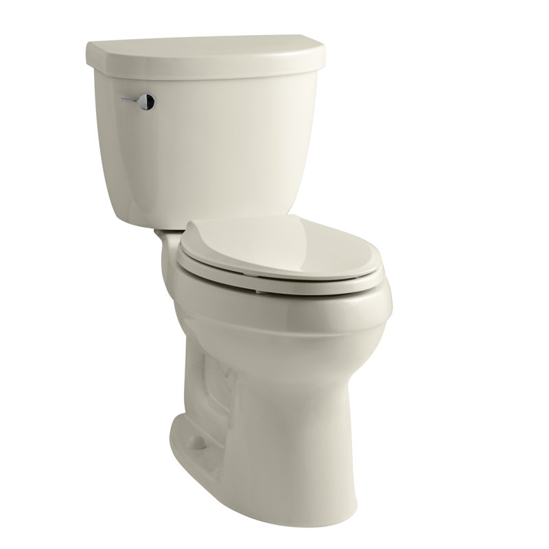 Toilette allongée deux pièces 1,28 gpf avec technologie de chasse chasse aquapiston et levier de déclenchement à gauche cimarron confort height