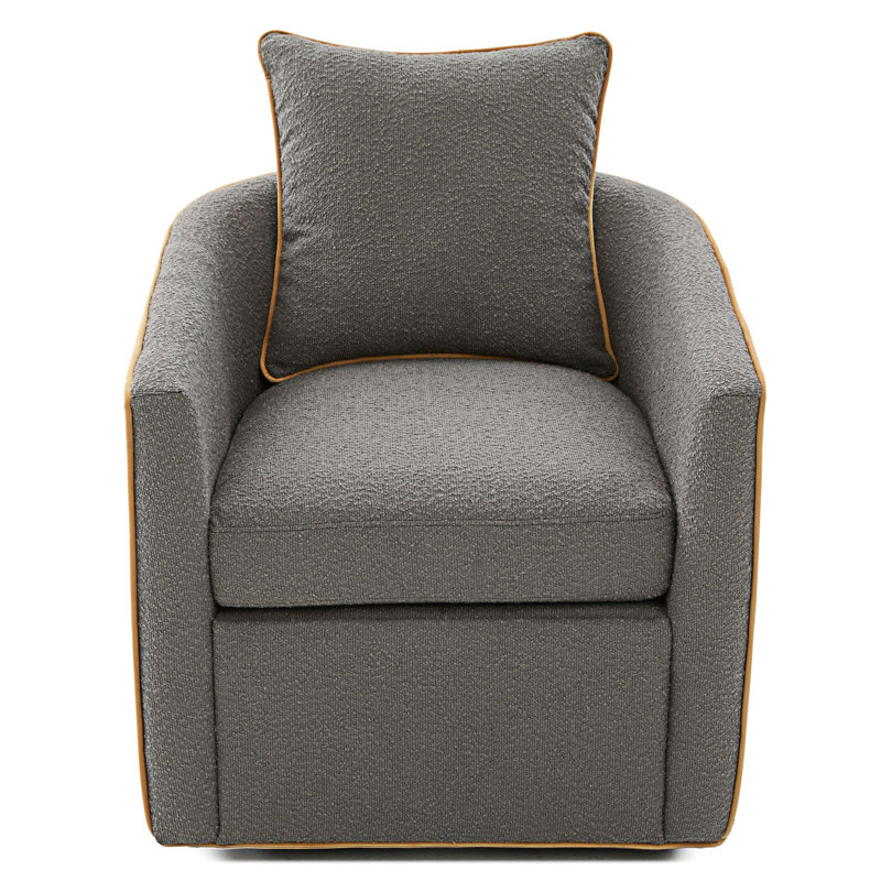 Fauteuil demi-tonneau rembourré, Gris clair