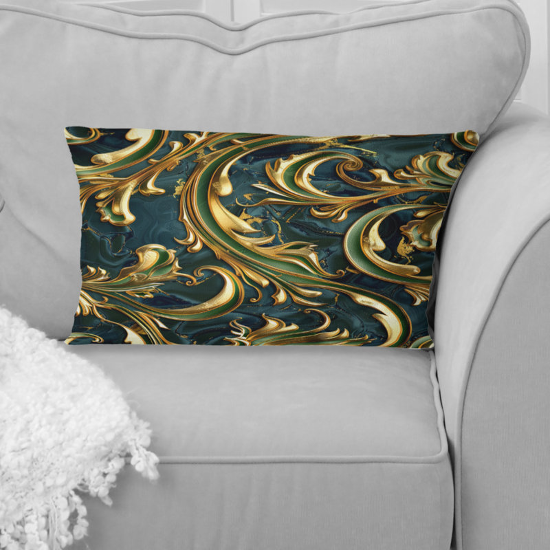 Coussin lombaire doré délicat Glam Waves I