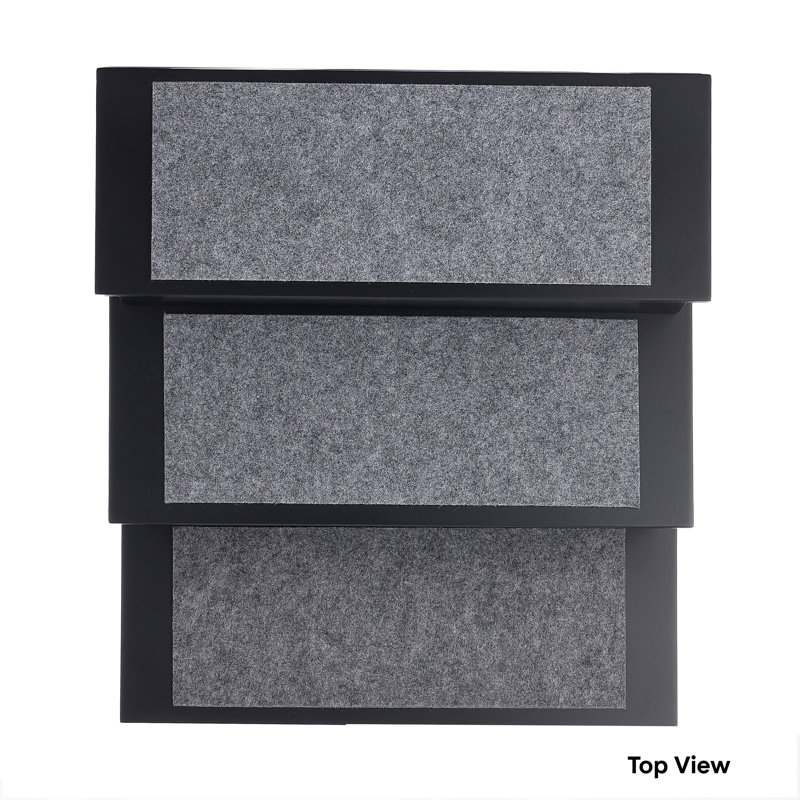 Black 3-Step Non-Slip Wood and Plastic Pet Stairs Set