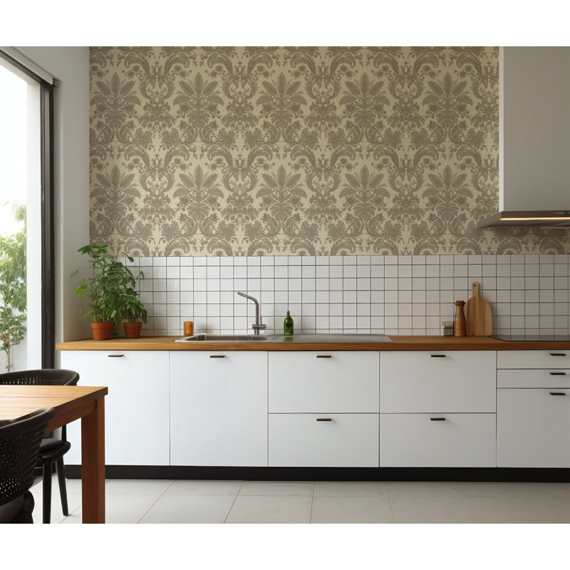 Parlor Paper - Wallpaper, Champagne, Non-pasted
