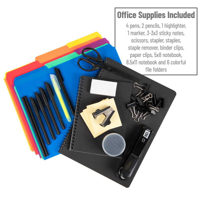Black Metal Mesh Multi-Supply Desktop Organizer