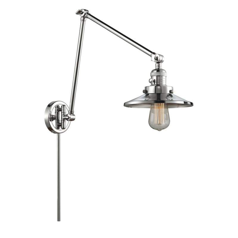 Lampe murale avec bras pivotant double 1 lumière Gault, Chrome poli, Chrome poli, Ampoule non incluse