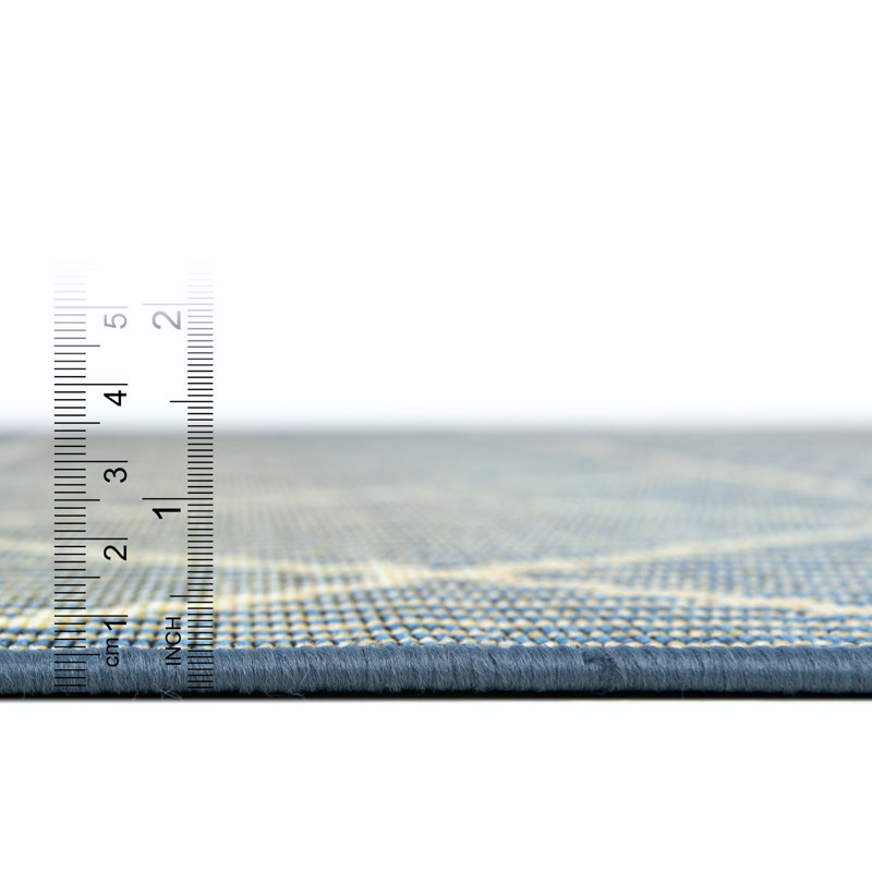 Blue Dalyan Indoor/Outdoor Trellis Rug, Rectangle 7'10" x 10'