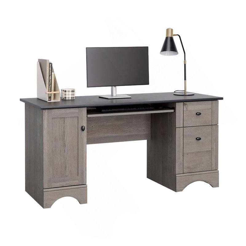 Bureau d'ordinateur, finition brune