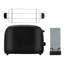 Toaster [for 2 slices] stainless steel black (extra wide toast slots, incl. Bread roll attachment, 6 browning levels + defrost function, lift & look function, 1600W)