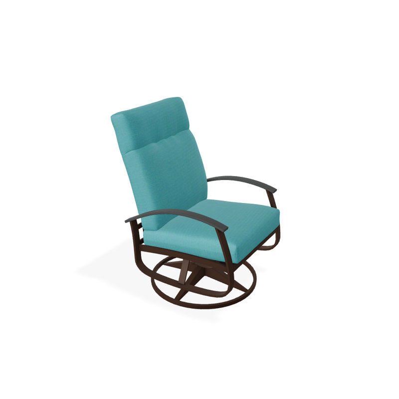 Chaise berçante pivotante réglable avec coussins Askar, Toile Aruba Sunbrella®, Graphite classique P30, Kona texturé
