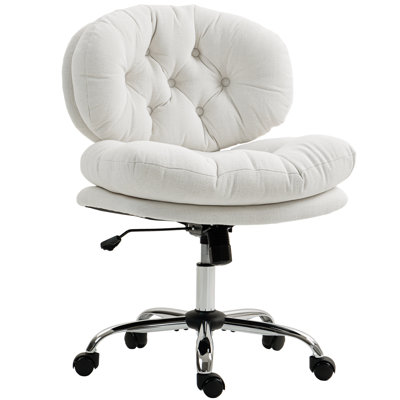 Armless Office Chair with Wide Thick Padded Seat,Tilt Function