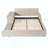  Velvet Upholstered Grounded Platform Bed, Mother & Child Bed with Bedside Desk, Storage Shelf and Round Stool for Kids Bedroom-2021531394-2021531392