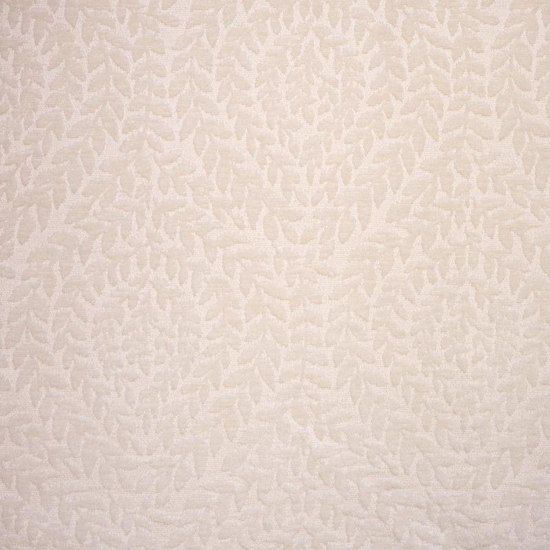Botanical Design Chenille Jacquard Upholstery Fabric, White