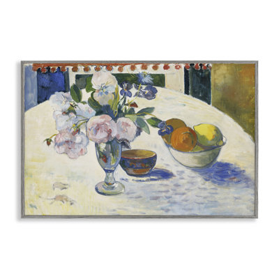 Classic Gauguin Flowers & Fruit Bowl Framed Giclee Art by one1000paintings