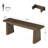 55.1" Solid Wood Bench, Rustic Entryway Bench
