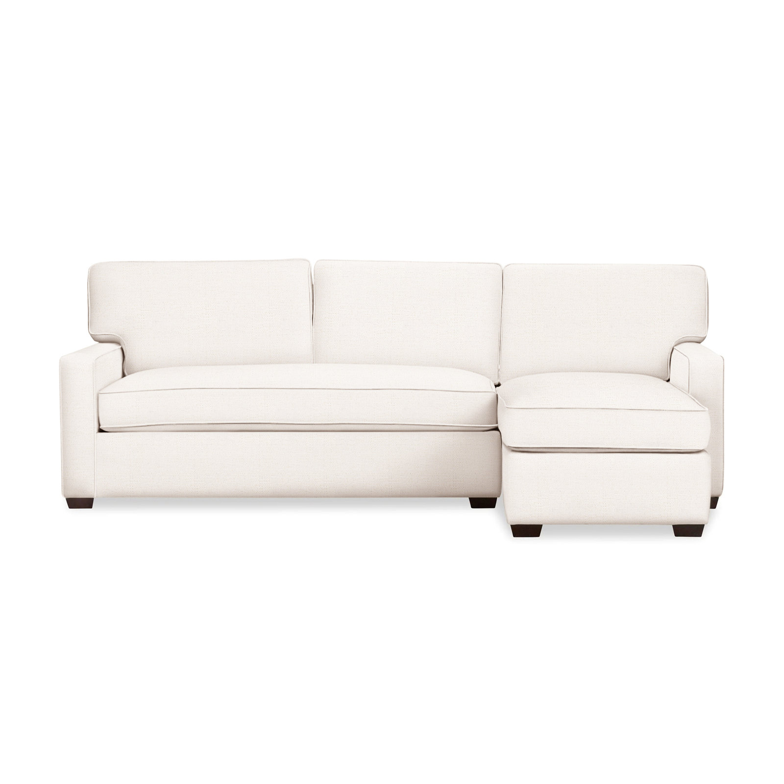 Taylor Upholstered Chaise L-Sectional, Lena Off White Performance Linen Blend, Right Hand Facing