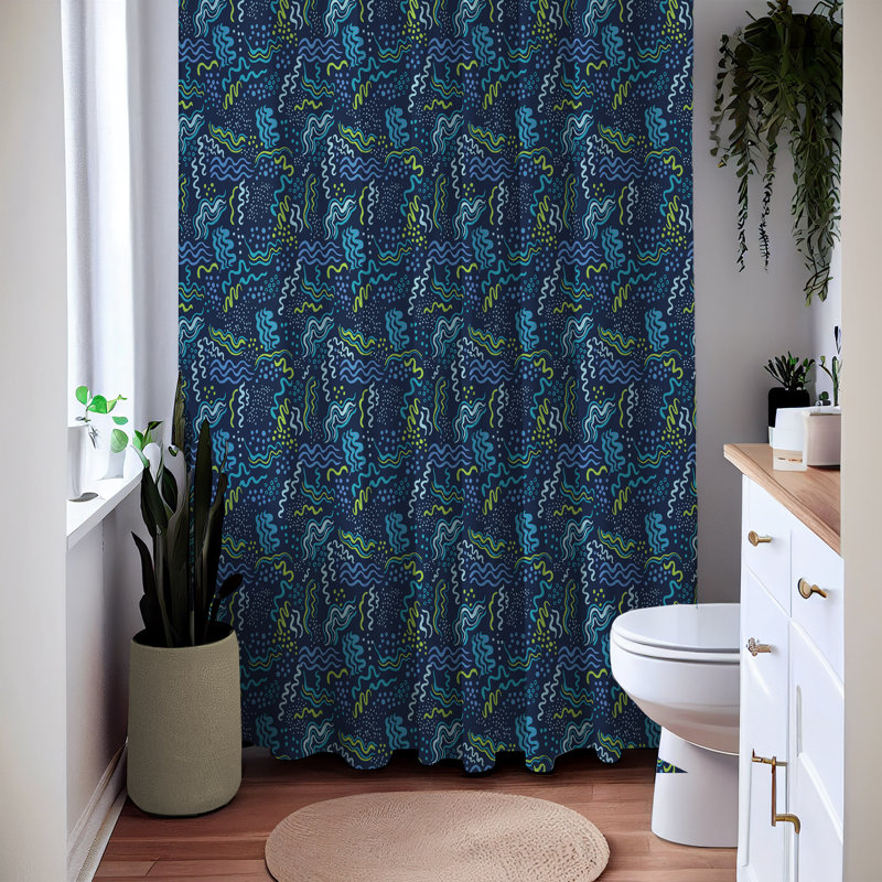 Abstract Shower Curtain, 93" H x 70" W