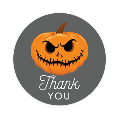 «Thank You», citrouille effrayante, joyeux Halloween, autocollants