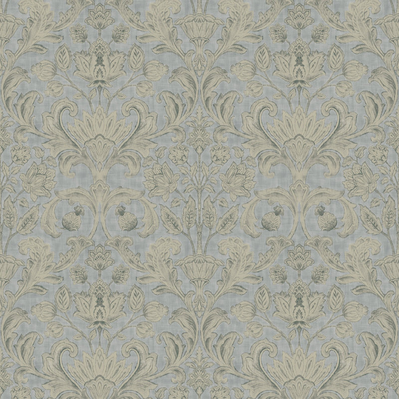 Elegance Collection Damask Sheen Finish Wallpaper Roll, Silver
